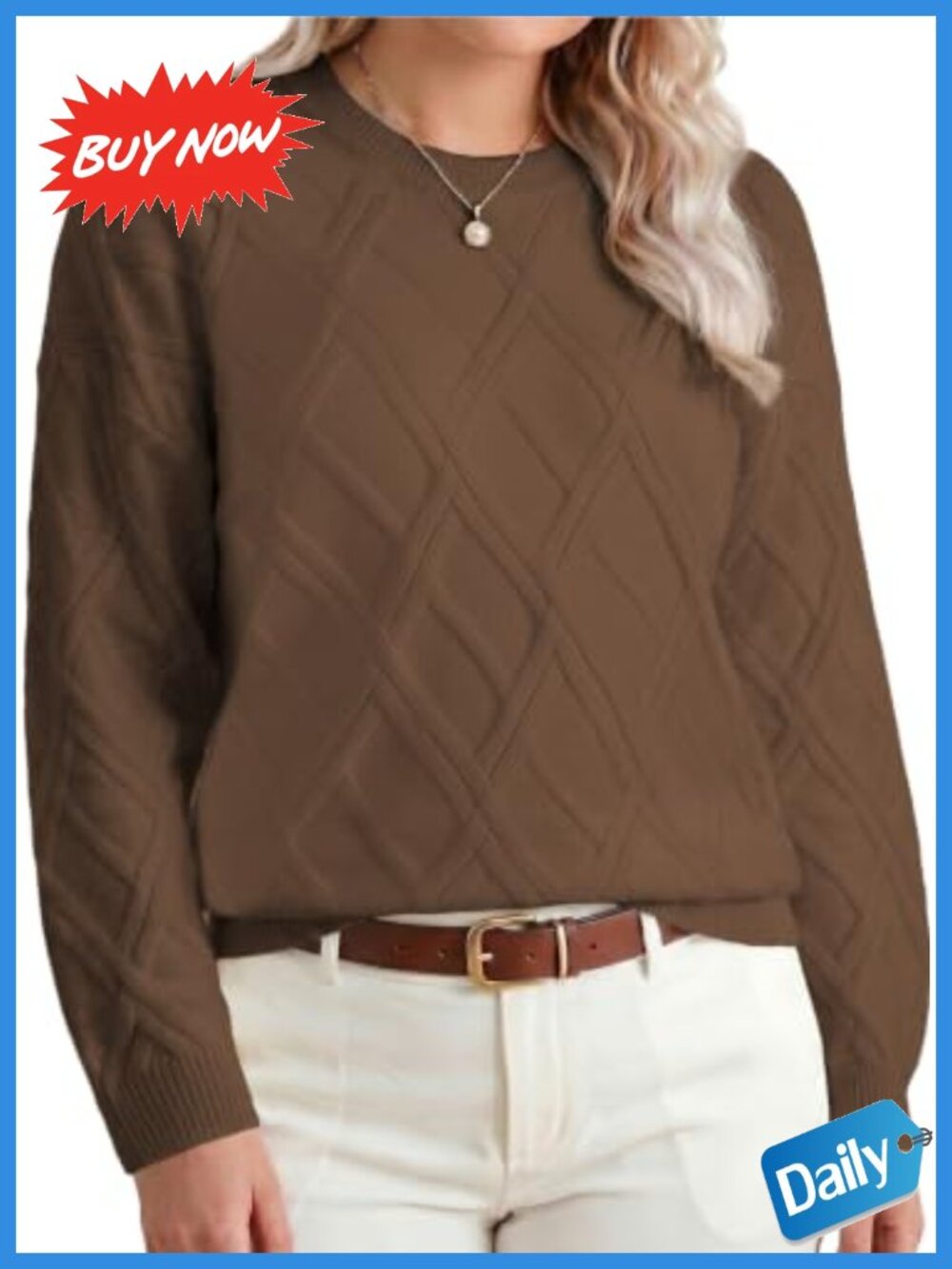 Cable Knit Plus Size Sweater Ribbed Pullover Crewneck Lightweight